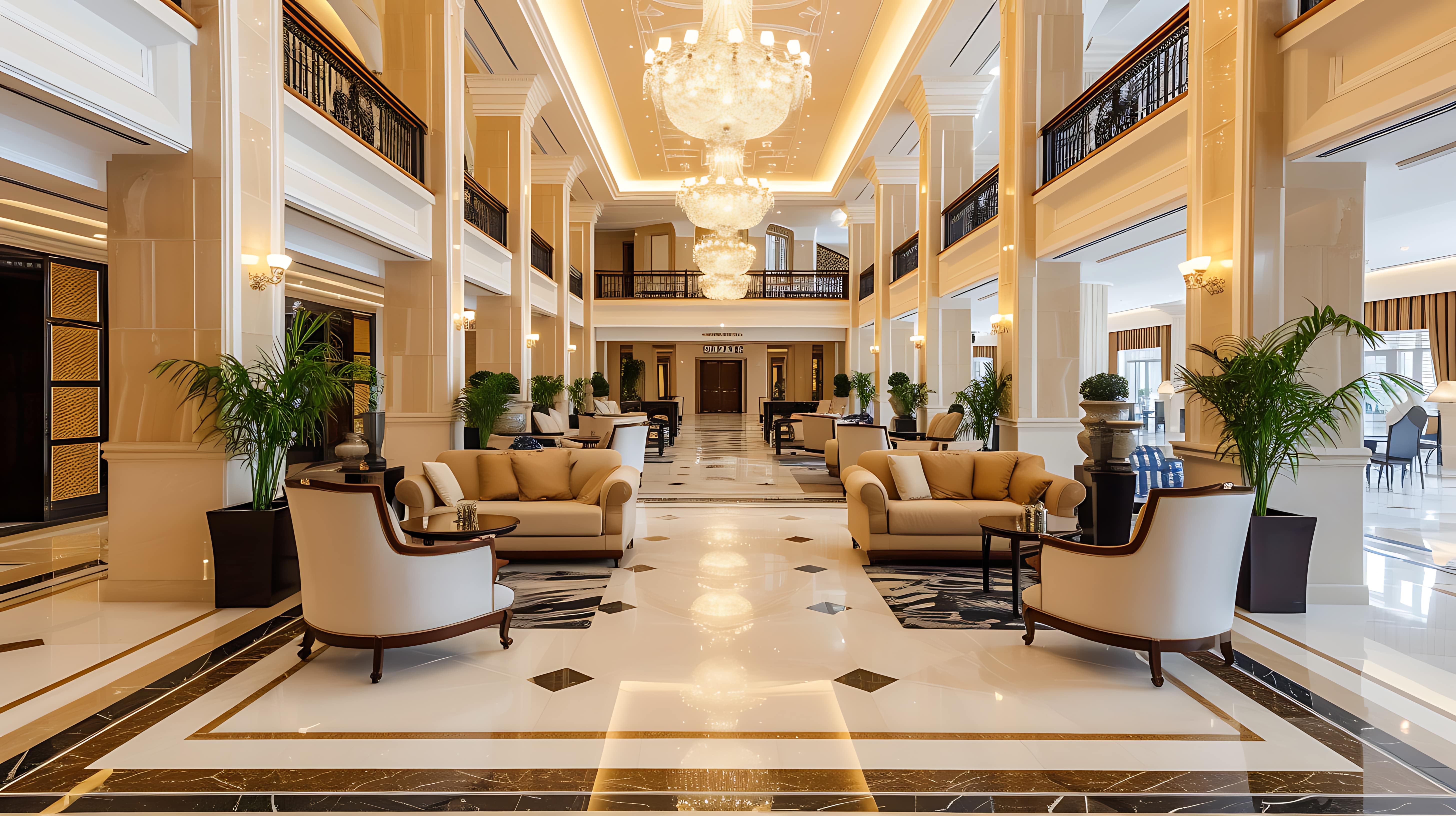 Vackert renoverad hotell lobby